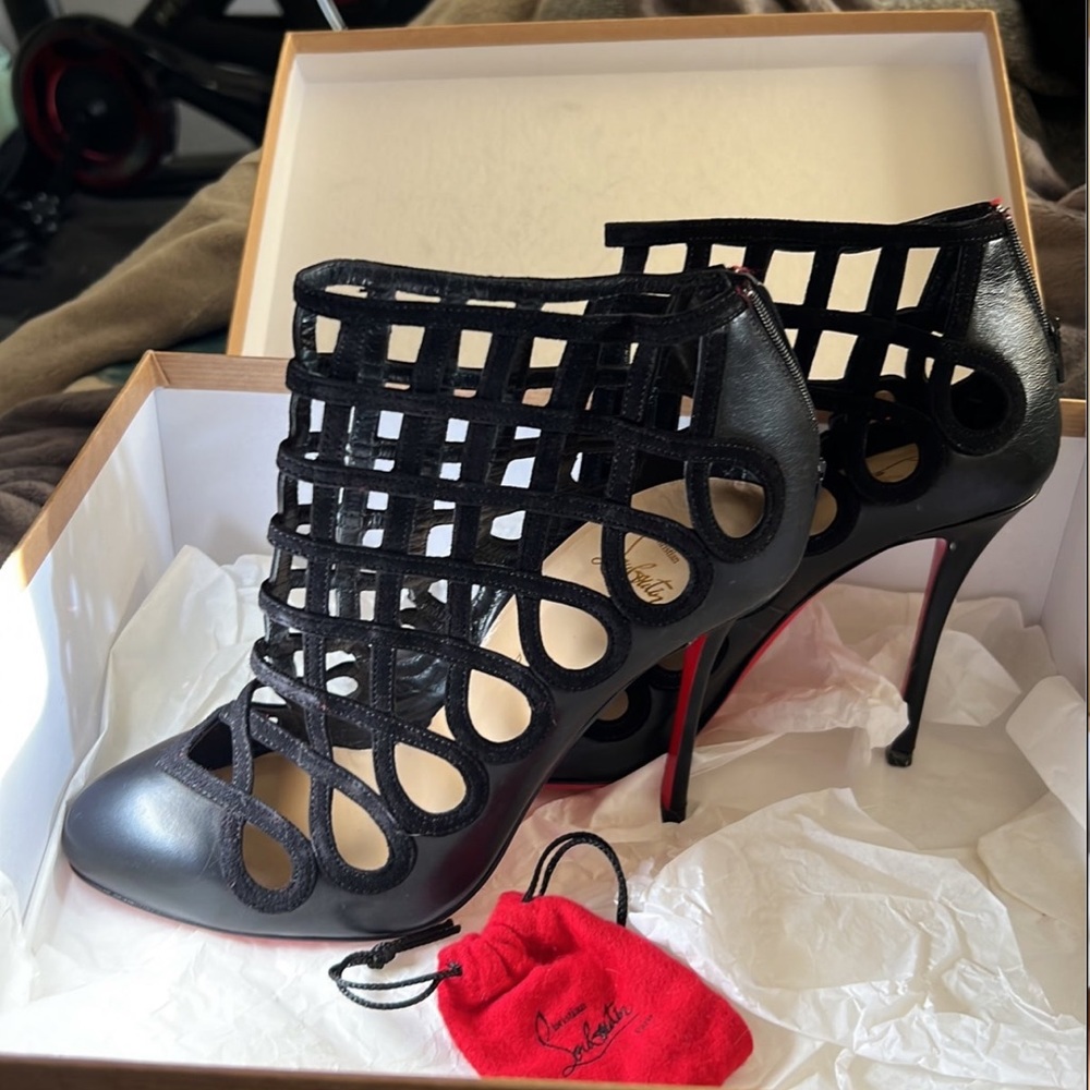 Christian Louboutin Cajaboot 100 NAPPA SHINY/velours